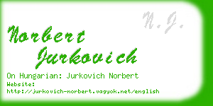 norbert jurkovich business card